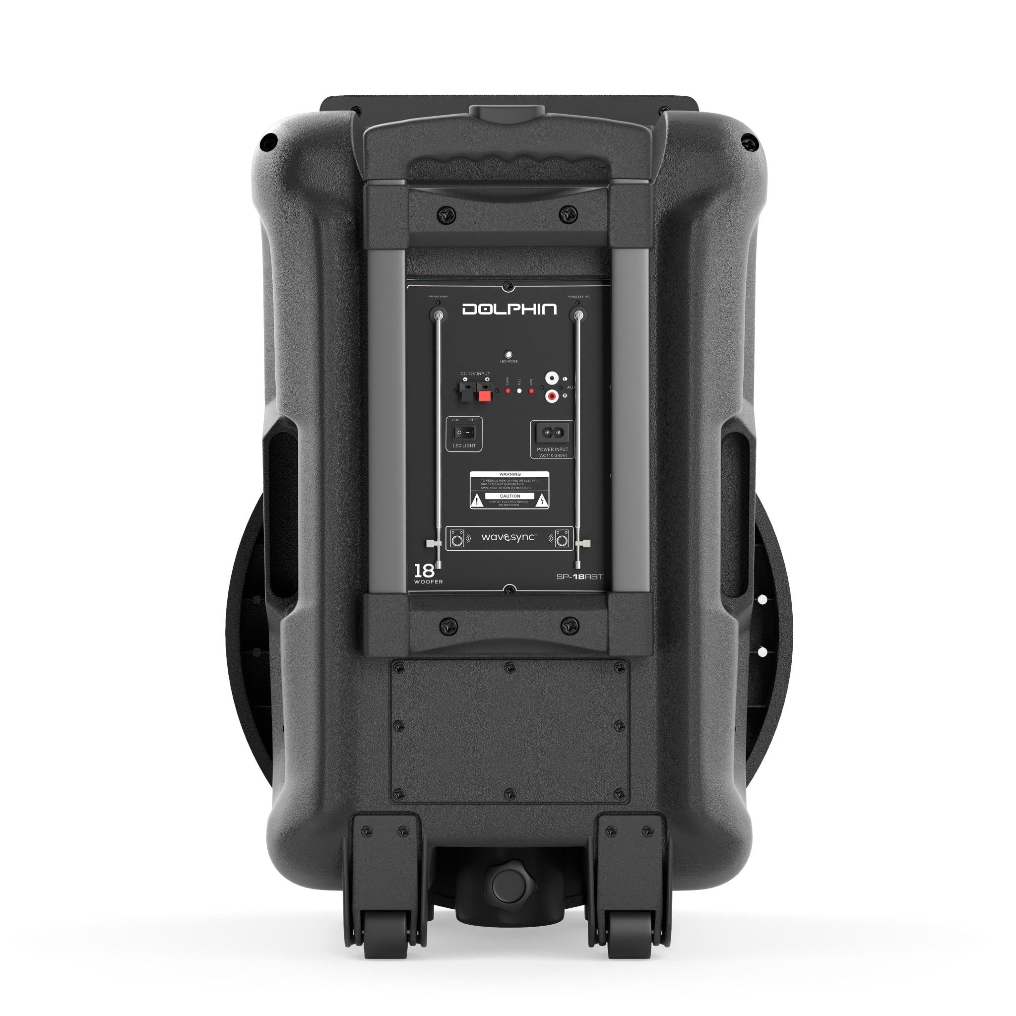 Dolphin SP-18RBT 18" High Powered Rechargeable Party Speaker Wireless Microphone - Top ElectrosSpeakersSP-18RBT810059431485