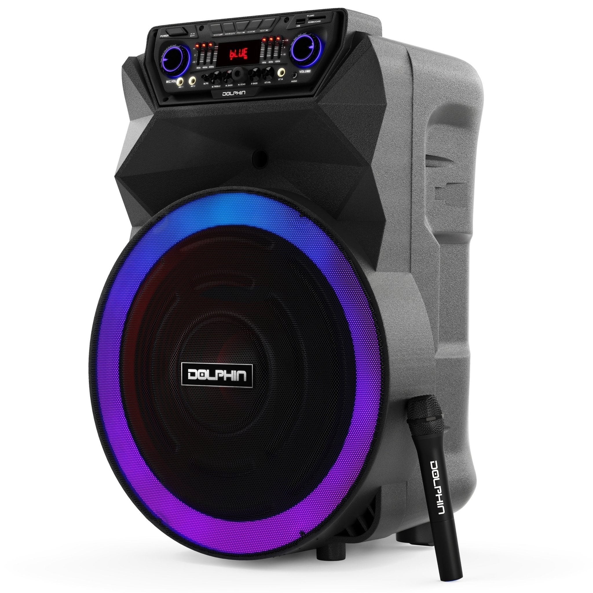 Dolphin SP-18RBT 18" High Powered Rechargeable Party Speaker Wireless Microphone - Top ElectrosSpeakersSP-18RBT810059431485