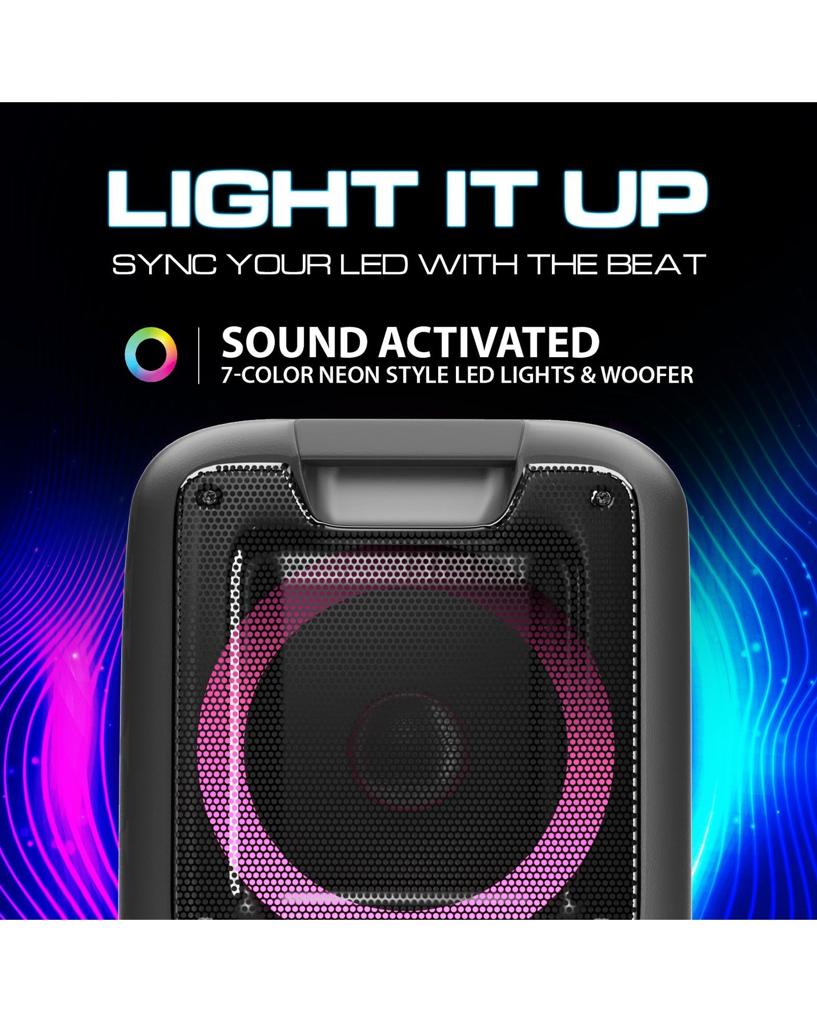 Dolphin SP-2100RBT Portable Bluetooth Speaker on Wheels with Sound Activated Light Show - Top ElectrosSpeakersSP-2100RBT850006218561