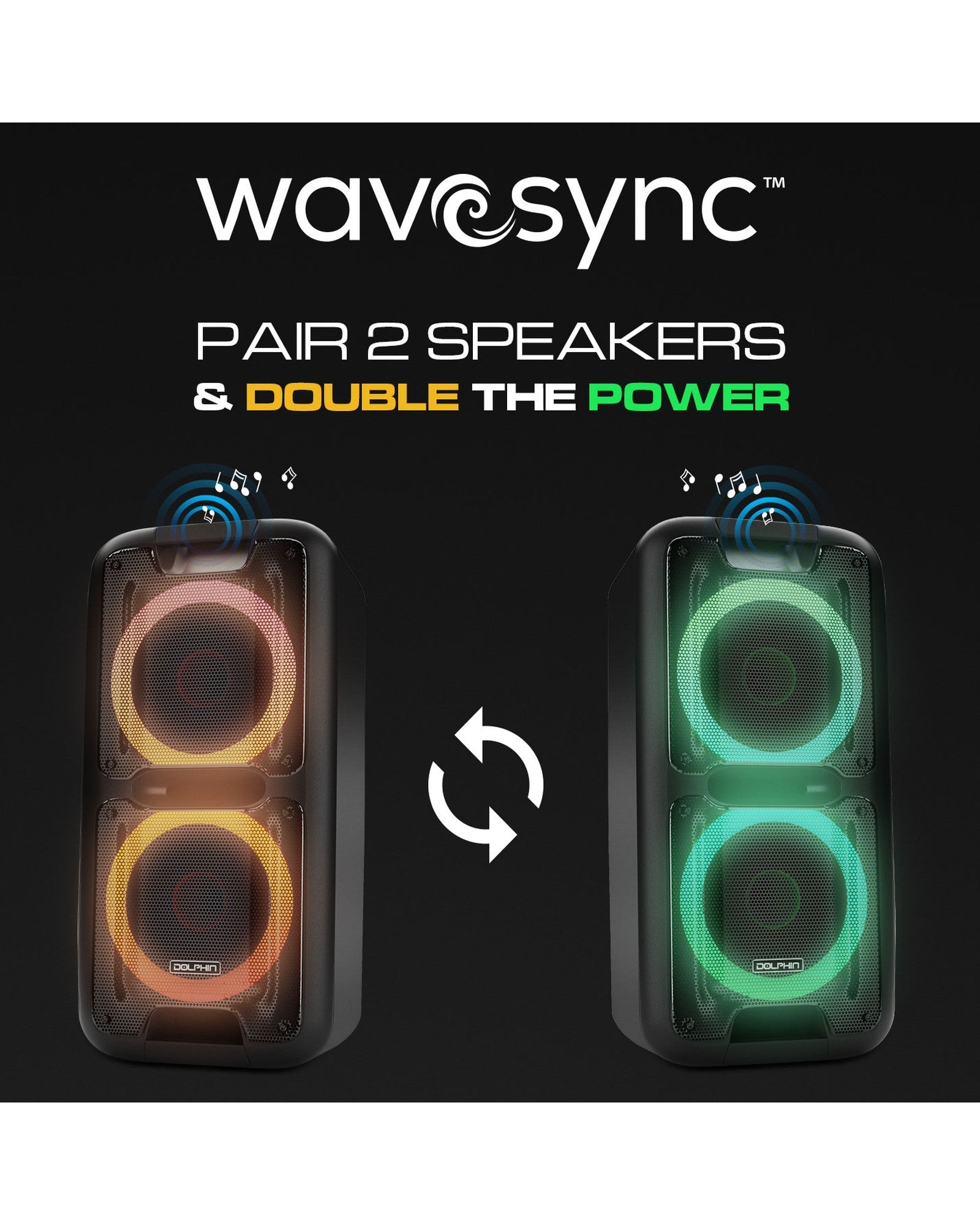 Dolphin SP-2100RBT Portable Bluetooth Speaker on Wheels with Sound Activated Light Show - Top ElectrosSpeakersSP-2100RBT850006218561