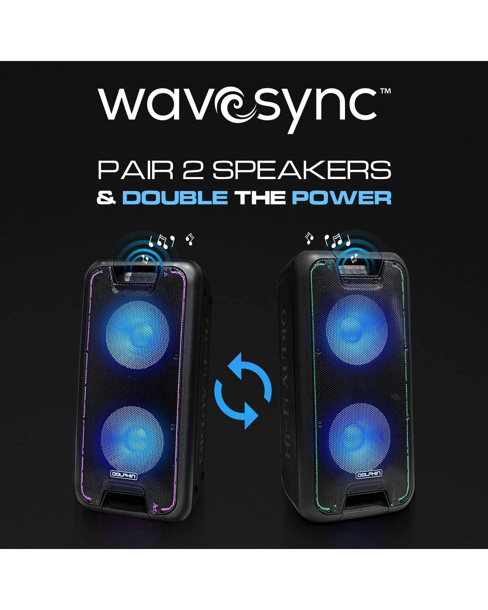Dolphin SP-210RBT Party Speaker Wireless Bluetooth w/Wheels for Parties, Karaoke, DJ Speakers, Long Battery Life - Top ElectrosSpeakersSP-210RBT682055446769