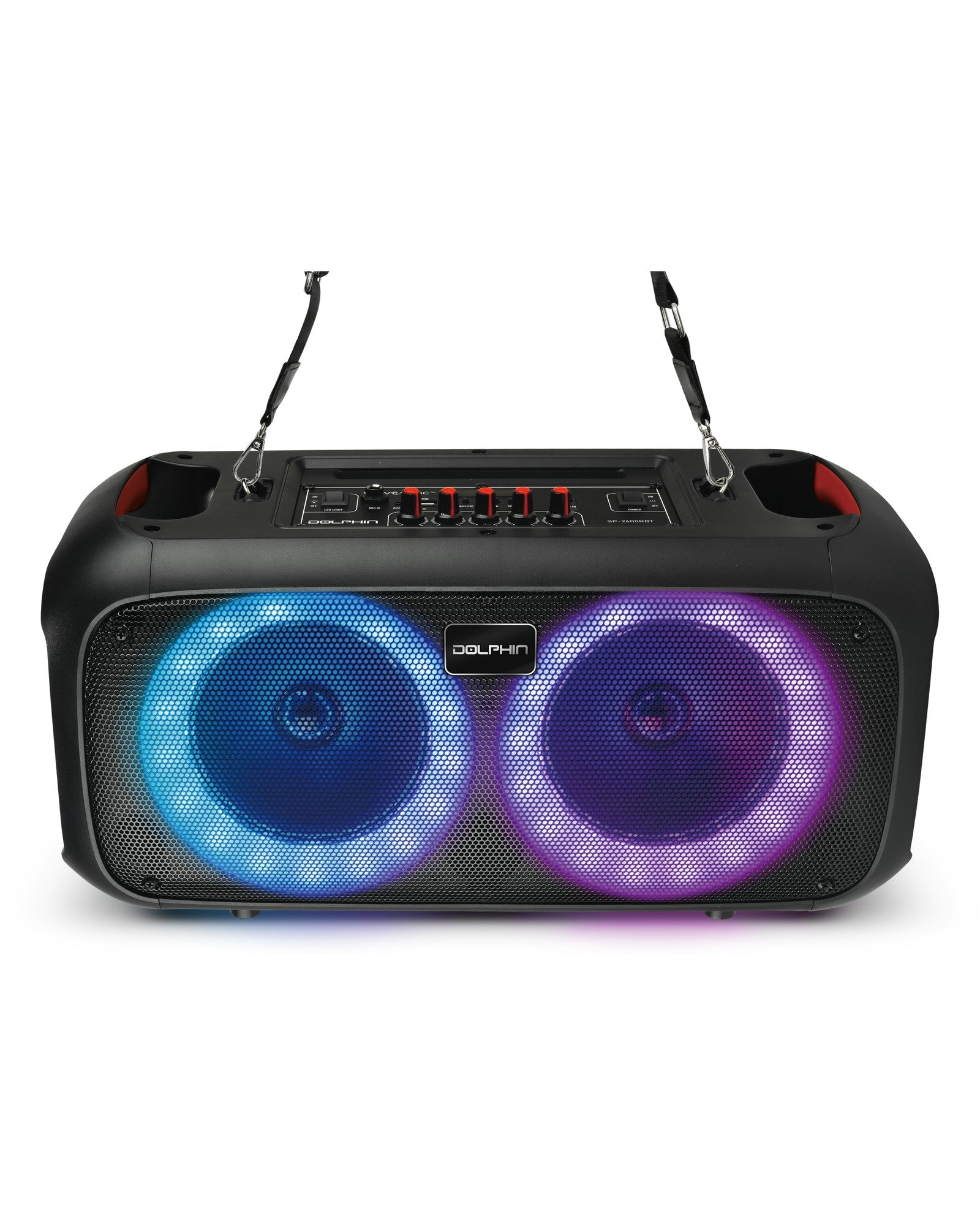 Dolphin SP-2600RBT Dual 6.5" Party Speaker with Shoulder Strap - Top ElectrosSpeakersSP-2600RBT810059430747