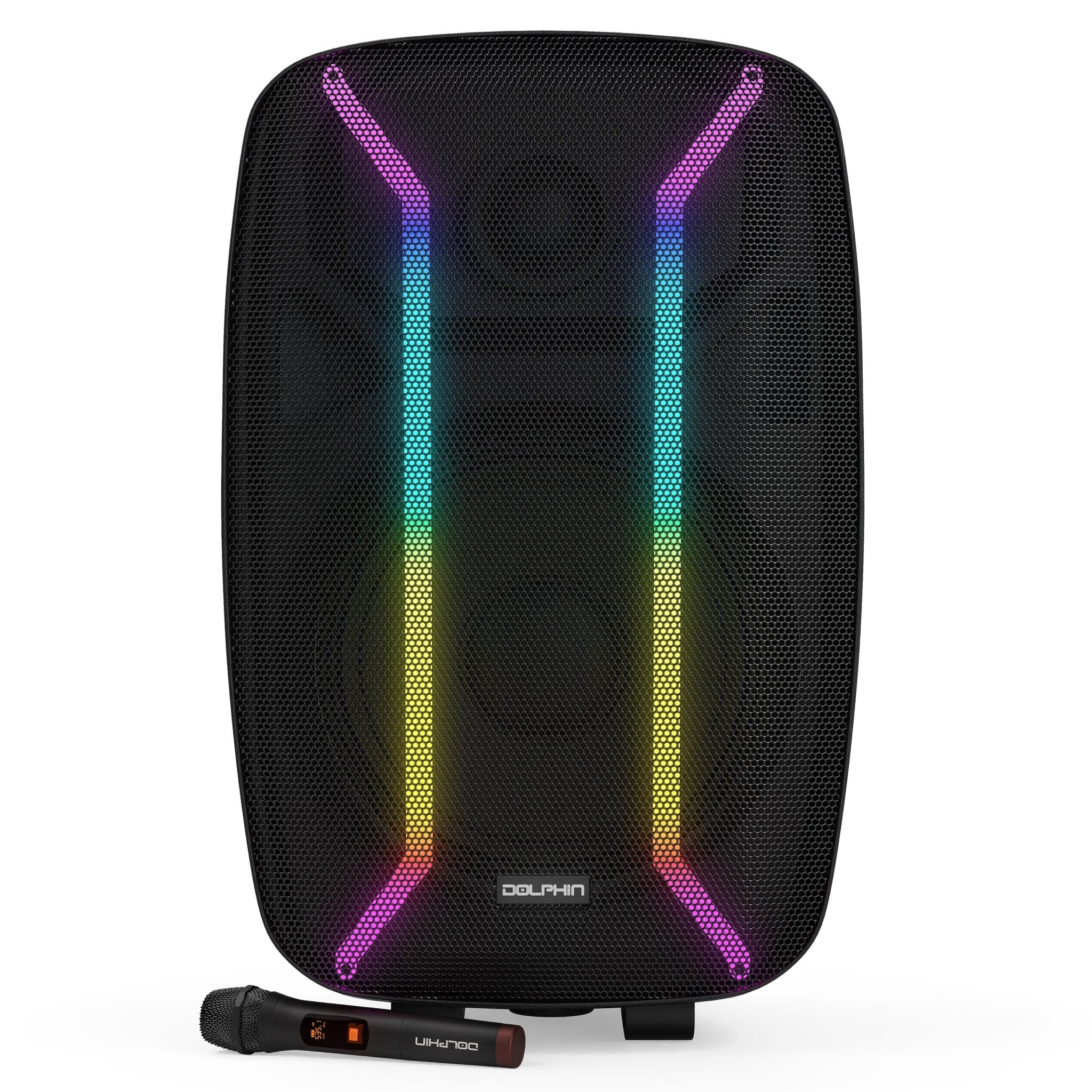 Dolphin SPX-2115R 15" Bluetooth Party Speaker Professional Audio System w/Trolley Handle, XLR, Mic & Guitar Inputs | Loud & DEEP BASS - Top ElectrosSpeakersSPX-2115R810059431966