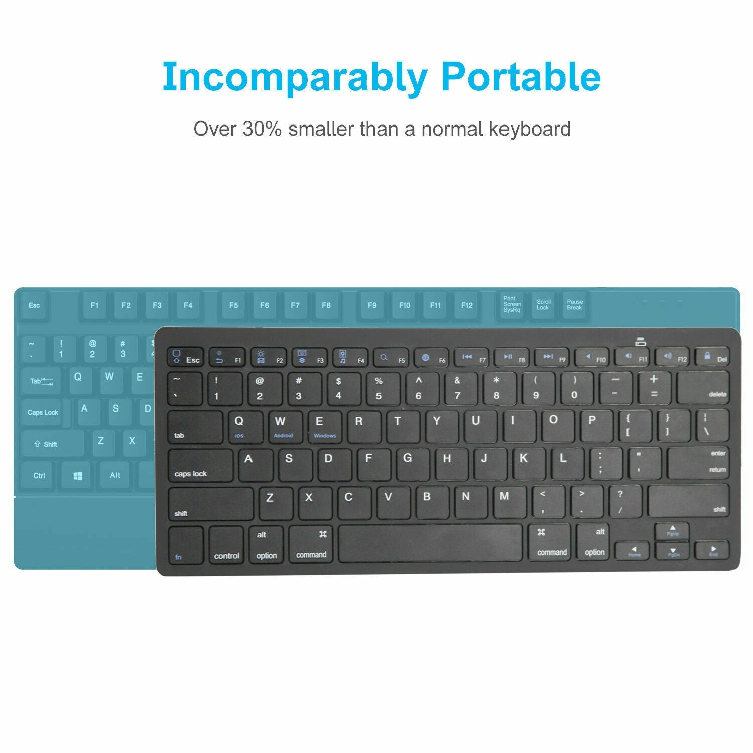 Wireless Keyboard for Apple or PC Bluetooth Black Or White - Top ElectrosKeyboardKEYBOARD BLACK