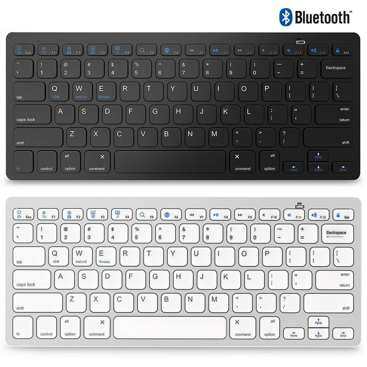 Wireless Keyboard for Apple or PC Bluetooth Black Or White - Top ElectrosKeyboardKEYBOARD BLACK