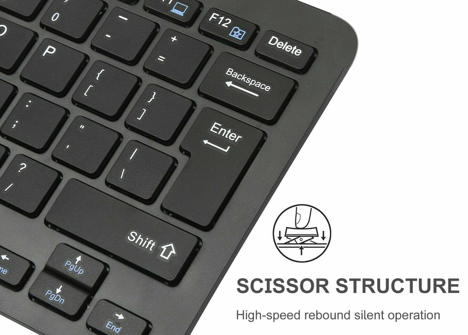 Wireless Keyboard for Apple or PC Bluetooth Black Or White - Top ElectrosKeyboardKEYBOARD BLACK