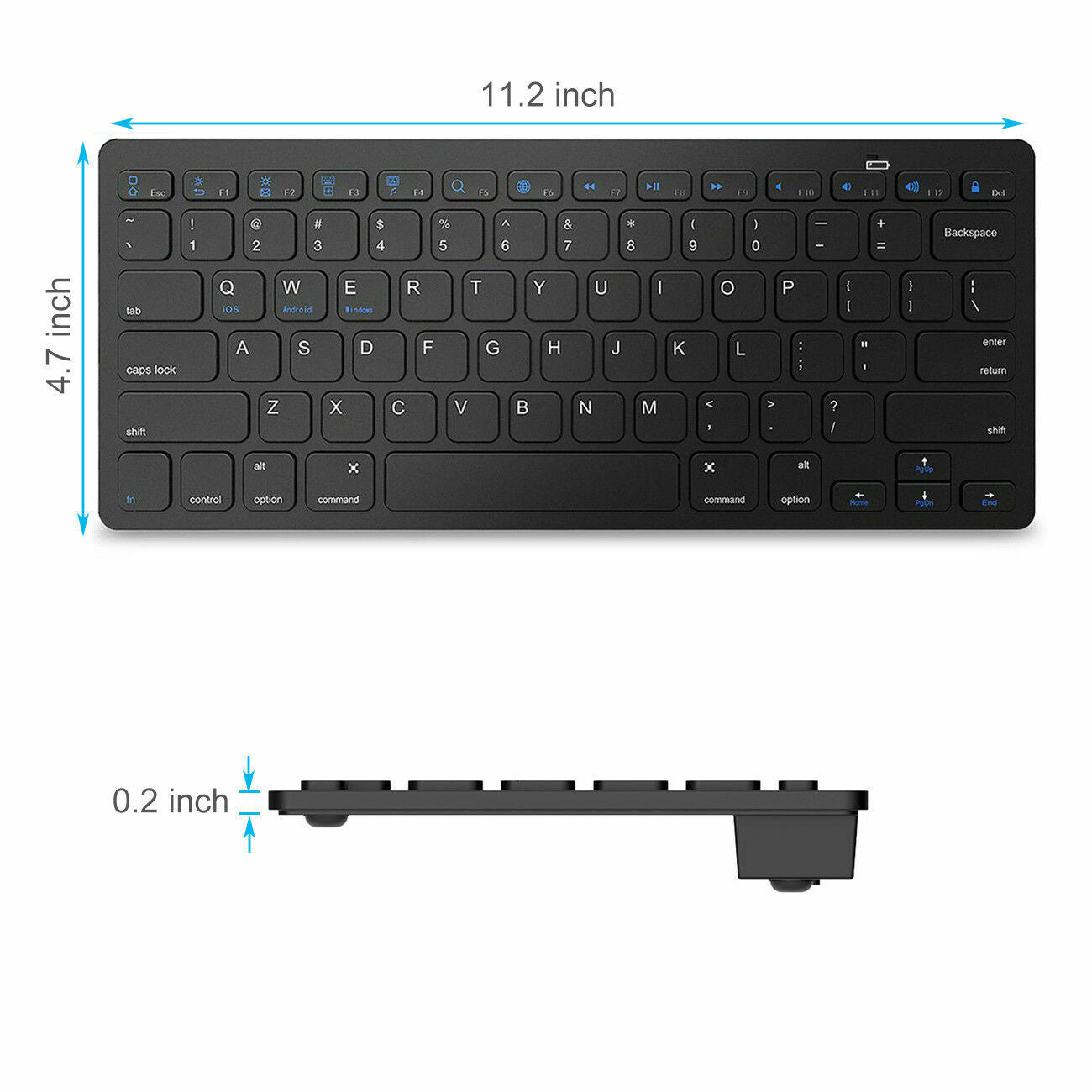 Wireless Keyboard for Apple or PC Bluetooth Black Or White - Top ElectrosKeyboardKEYBOARD BLACK