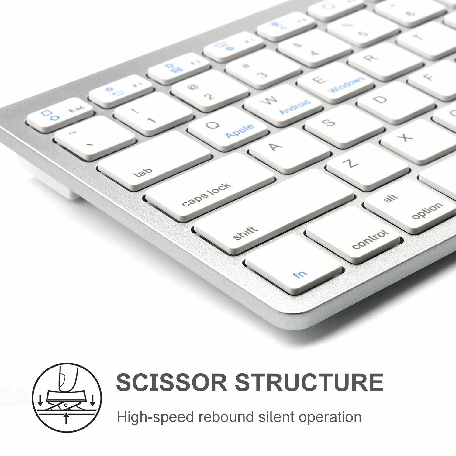 Wireless Keyboard for Apple or PC Bluetooth Black Or White - Top ElectrosKeyboardKEYBOARD BLACK