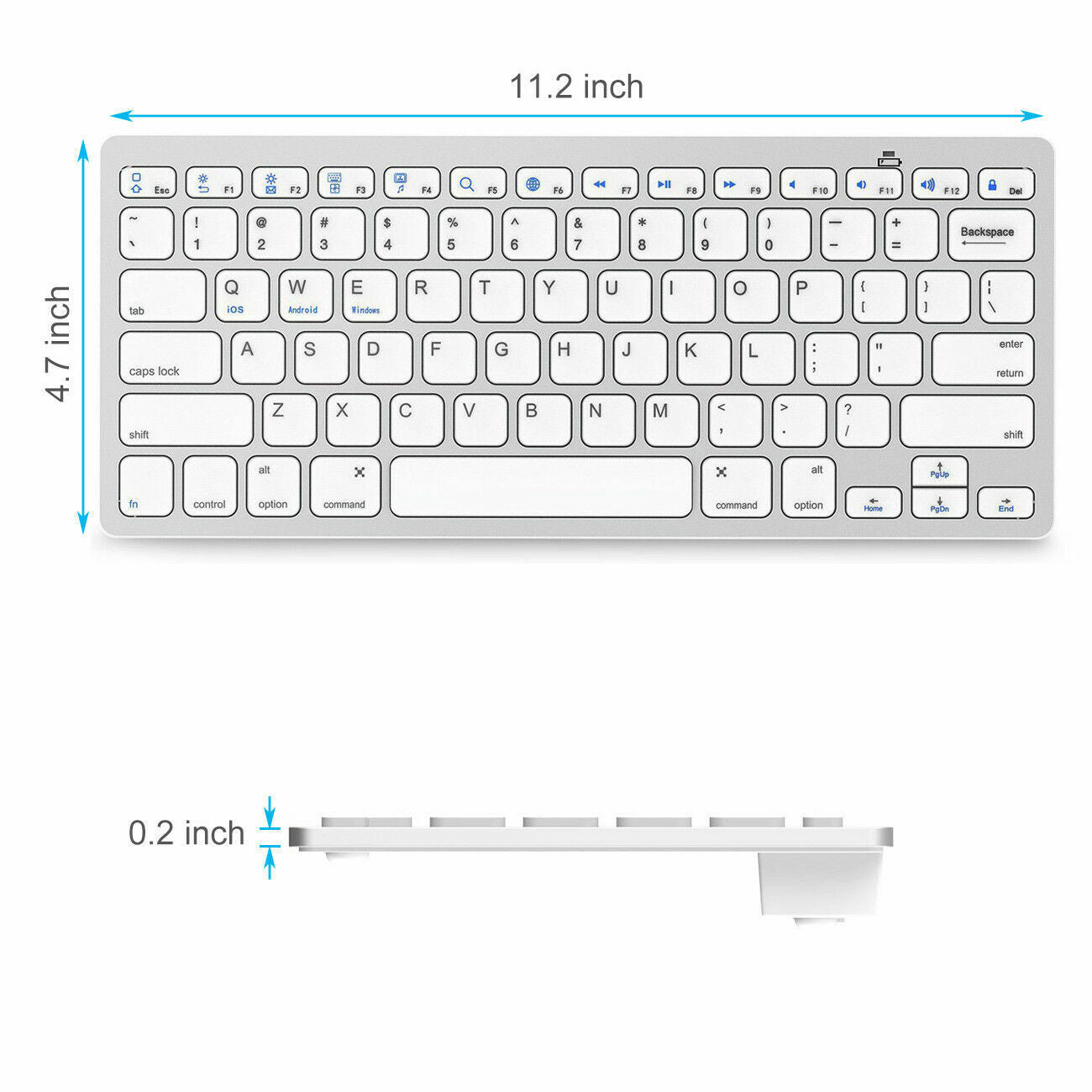 Wireless Keyboard for Apple or PC Bluetooth Black Or White - Top ElectrosKeyboardKEYBOARD BLACK