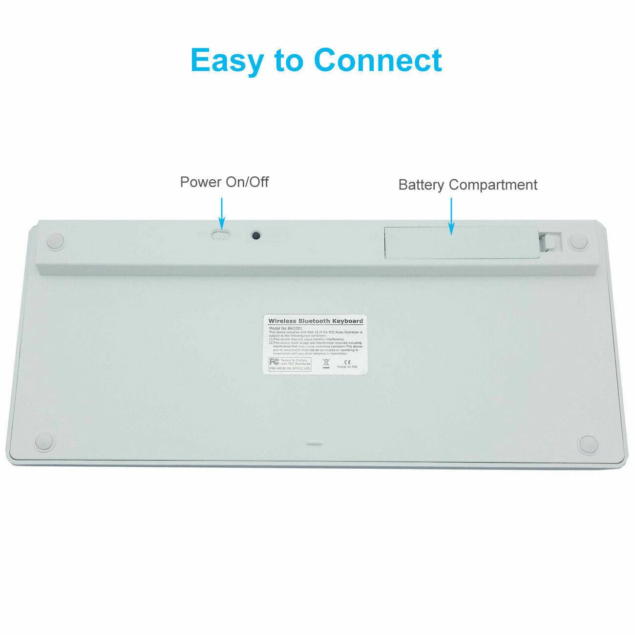 Wireless Keyboard for Apple or PC Bluetooth Black Or White - Top ElectrosKeyboardKEYBOARD BLACK