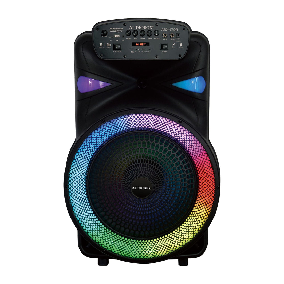 ABX-170R Portable 15&quot; PA Speaker with Party Lights, Microphone, and Wheel Trolley - Ideal for Karaoke &amp; Events - Top ElectrosSpeakersABX-170R810059431973