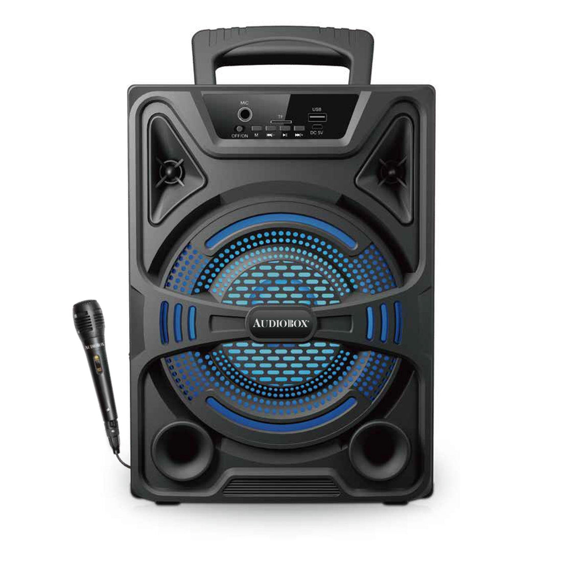 ABX-808R Single 8&quot; PA Speaker with Microphone and Dynamic Lighting - Portable Sound Powerhouse - Top ElectrosSpeakersABX-808R810059430600