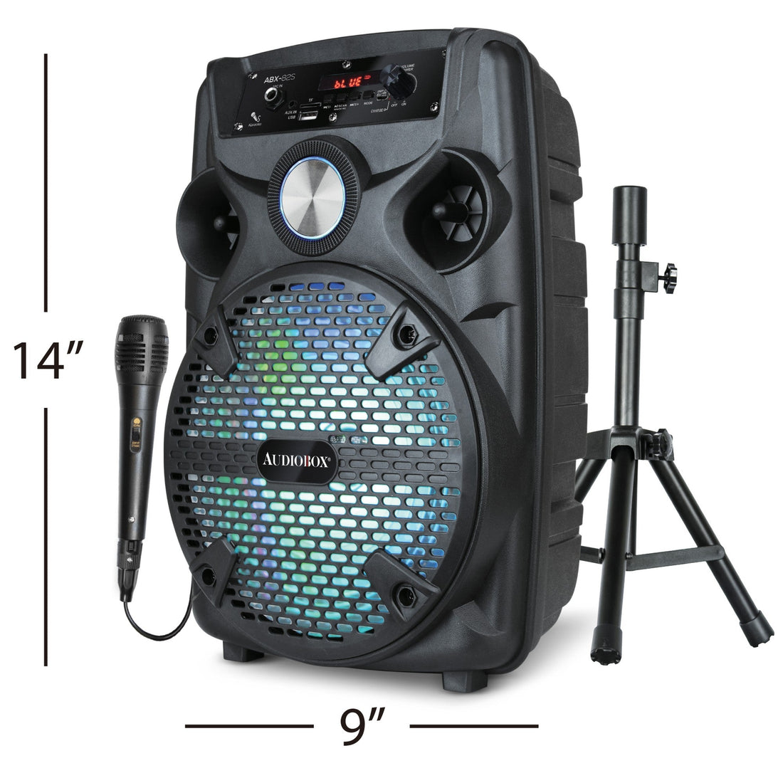 ABX-82S Portable 8&quot; PA Speaker with Stand and Wired Microphone - Perfect for Karaoke &amp; Public Address - Top ElectrosSpeakersABX-82S810059430143
