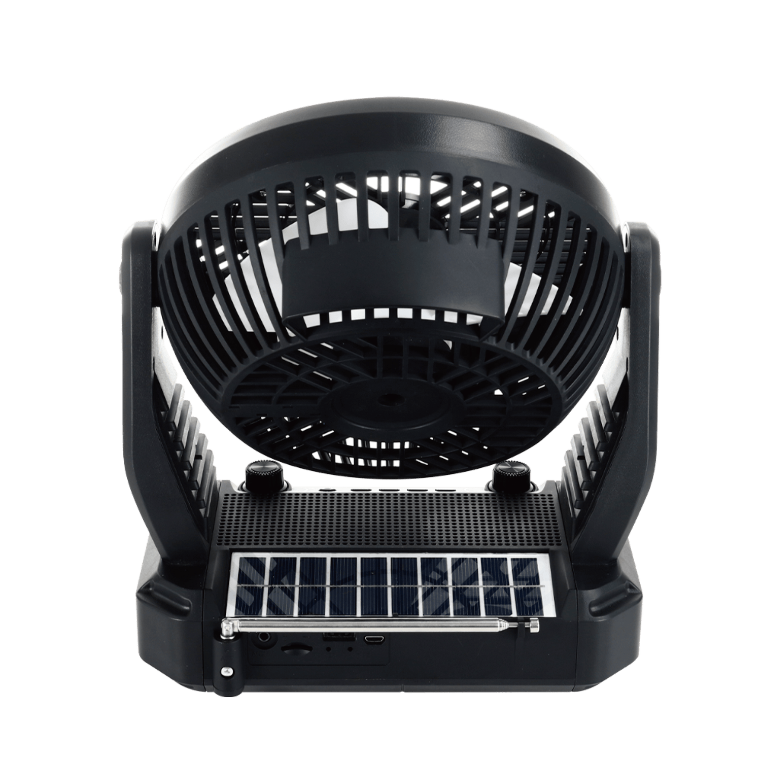 Airbro RXF - 40 Solar Fan &amp; Bluetooth Speaker – FM Radio, LED Light, USB/TF Playback, Rechargeable Battery - Top ElectrosPortable FanRXF - 40