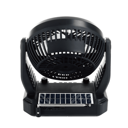 Airbro RXF - 40 Solar Fan &amp; Bluetooth Speaker – FM Radio, LED Light, USB/TF Playback, Rechargeable Battery - Top ElectrosPortable FanRXF - 40