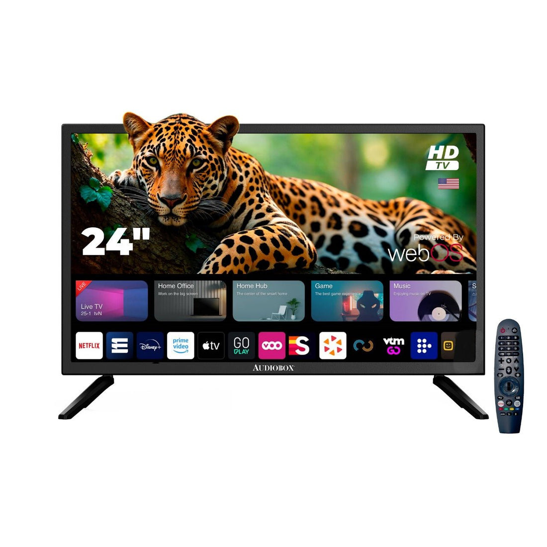 Audiobox Smart TV Bluetooth Remote Control, HD LED, 12V Compatible - Perfect for RVs, Movies, Gaming, Travel &amp; Home Entertainment, Includes HDMI &amp; USB Ports (Copy) - Top ElectrosTVTV - 240SD - ND