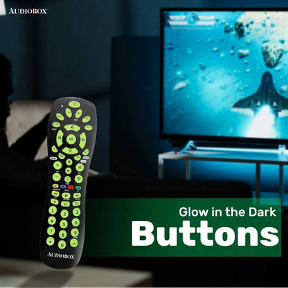 Audiobox Universal Remote Control – 6 - in - 1 Compatibility, Glow - in - the - Dark Buttons, Supports TV, Cable, DVD, Amp, DVR - Top ElectrosRemote ControlREM - 66820554474928