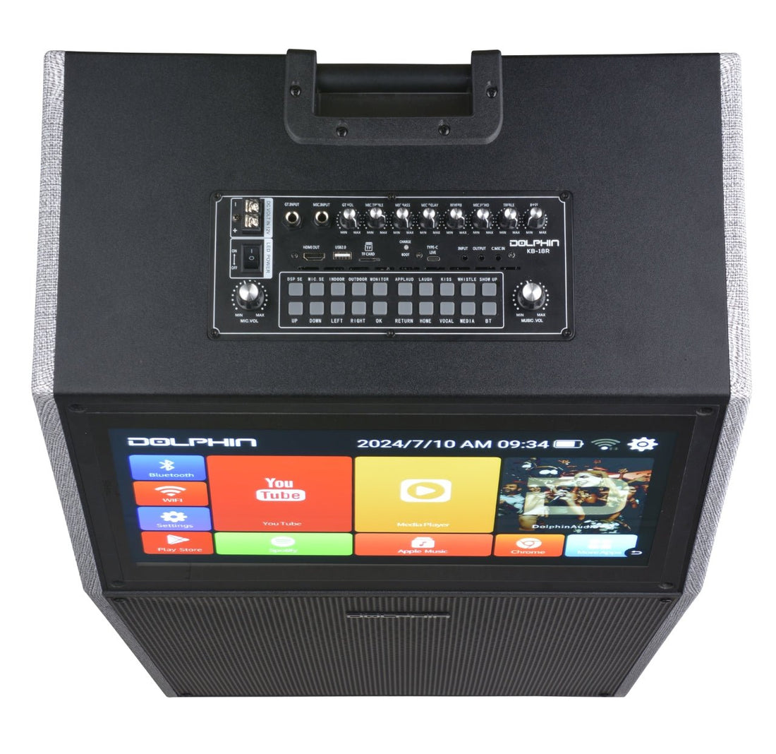 Dolphin KB - 18R All - In - One Karaoke Sound System with 18.5” Touchscreen and 80W RMS Power - Top ElectrosKaraoke SpeakerKB - 18R810059432598