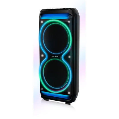 Dolphin SP - 5200RBT – Dual 15” Party Speaker with LED Lights &amp; Wireless Mic - Top ElectrosParty SpeakersSP - 5200RBT810059432819