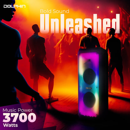 Premium Dual 10” Party Speaker – 3700W, Deep Bass, TWS, Karaoke Ready, Full Panel LED, Wireless Mic, Bluetooth &amp; Wheels - Top ElectrosSpeakersSP - 1070RBT810059431560