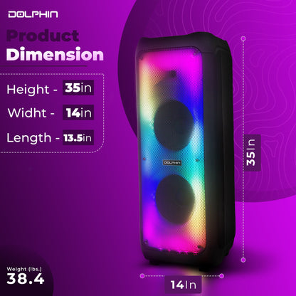 Premium Dual 10” Party Speaker – 3700W, Deep Bass, TWS, Karaoke Ready, Full Panel LED, Wireless Mic, Bluetooth &amp; Wheels - Top ElectrosSpeakersSP - 1070RBT810059431560