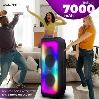 Premium Dual 10” Party Speaker – 3700W, Deep Bass, TWS, Karaoke Ready, Full Panel LED, Wireless Mic, Bluetooth &amp; Wheels - Top ElectrosSpeakersSP - 1070RBT810059431560