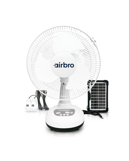 Rechargeable 12” Fan – Solar Charging + Night Light - Top ElectrosFan