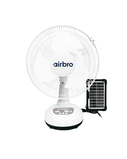 Rechargeable 12” Fan – Solar Charging + Night Light - Top ElectrosFan