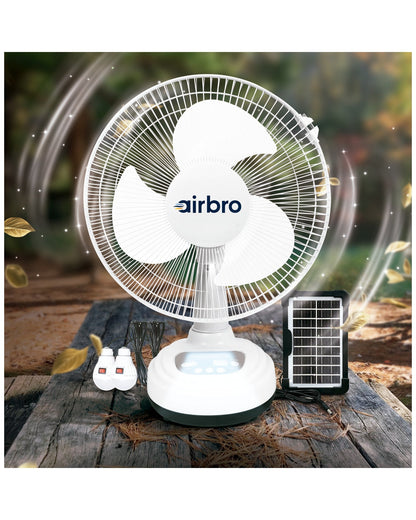 Rechargeable 12” Fan – Solar Charging + Night Light - Top ElectrosFan