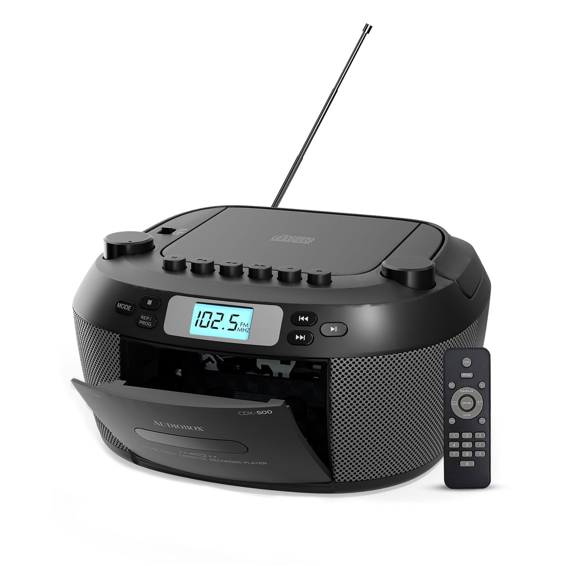 Retro CD & Cassette Player with Bluetooth 5.3 – Portable Boombox with Radio, USB, AUX & Battery Power - Top ElectrosCD PlayerCDX - 500BT