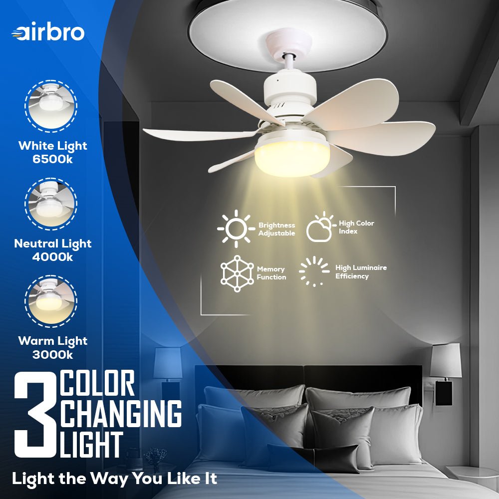 Socket Fan Light w/ Remote – 3 - Speed Fan, Color Changing Light, Ultra Quiet, Sleep Timer | E26 Base, No Wiring Needed - Top ElectrosFanFLA - 21