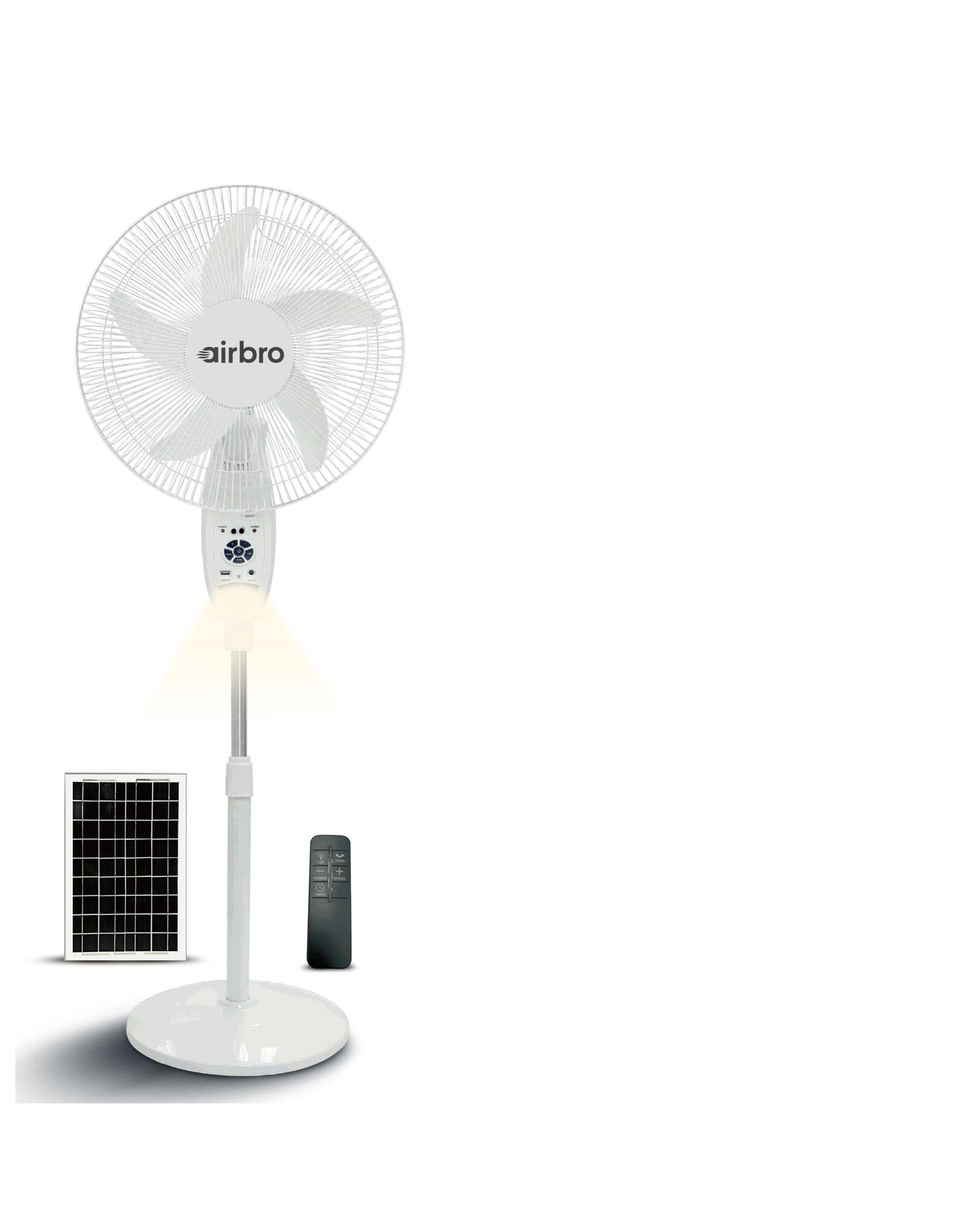 Solar Rechargeable 18” AC/DC Fan – 9 Speeds + LED Night Light - Top ...