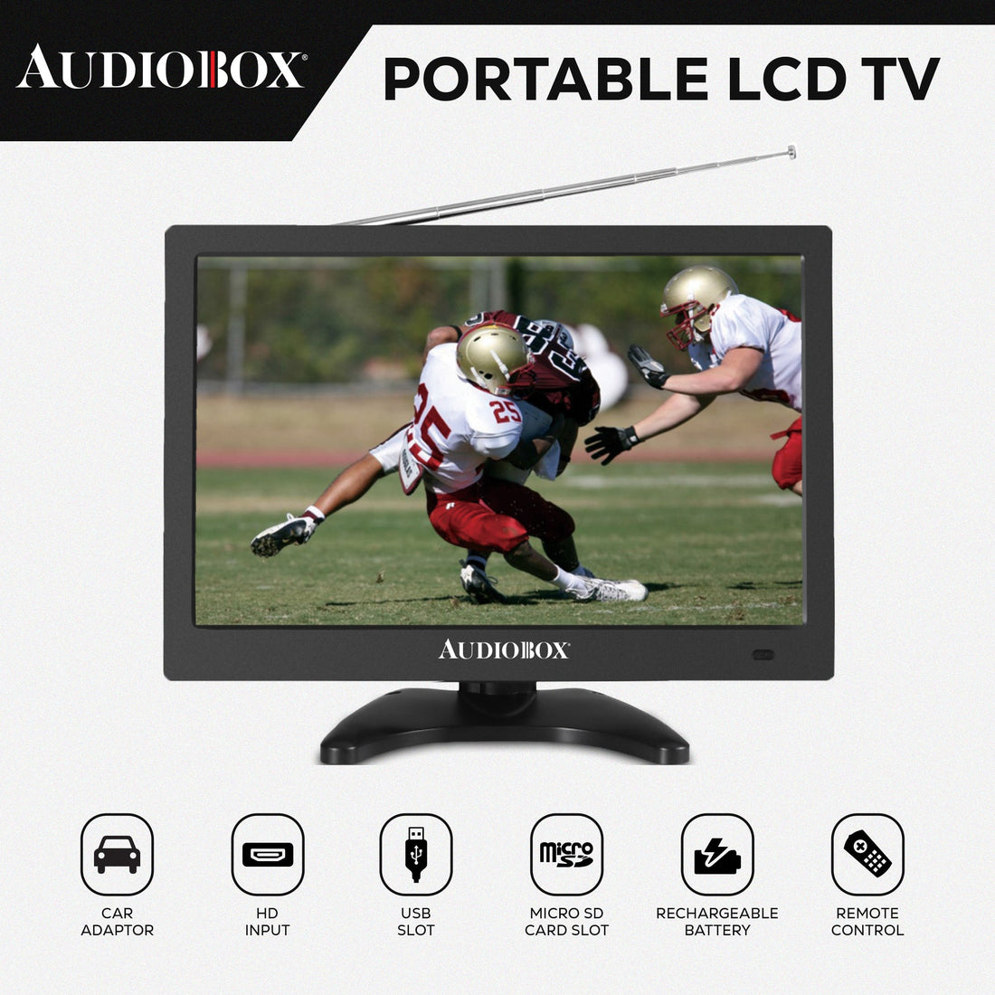 Audiobox 13&quot; Portable LCD TV with HDMI Input for RV, Outdoor, Camping, Television - Top ElectrosPortable TVTV-13810059430808