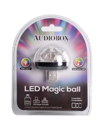 Audiobox PLX-10 LED USB Light Magic Ball for Small Disco Party - Top ElectrosMagic BallPLX-10 BLACK810059430846