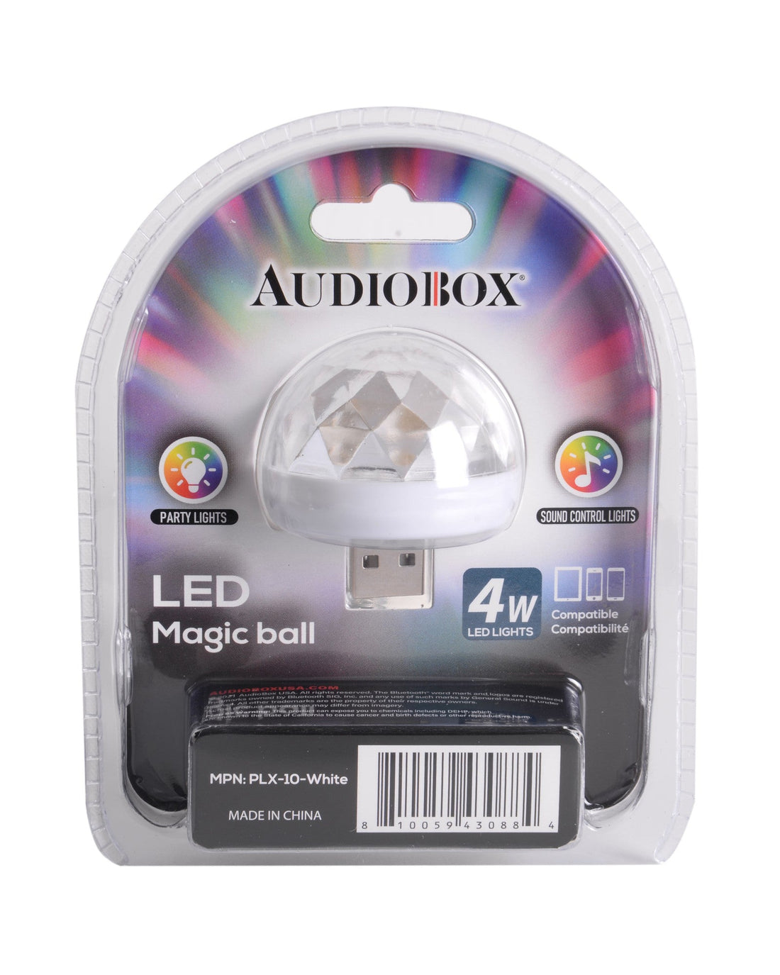 Audiobox PLX-10 LED USB Light Magic Ball for Small Disco Party - Top ElectrosMagic BallPLX-10 BLACK810059430846