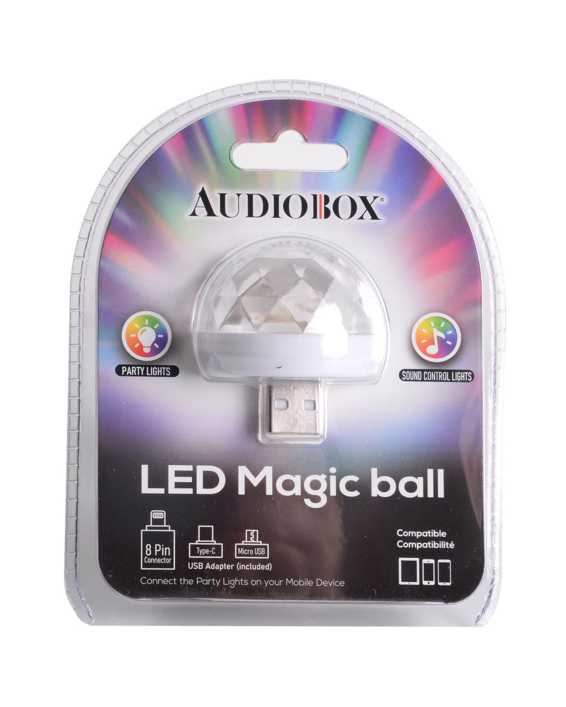 Audiobox PLX-10 LED USB Light Magic Ball for Small Disco Party - Top ElectrosMagic BallPLX-10 WHITE810059430884