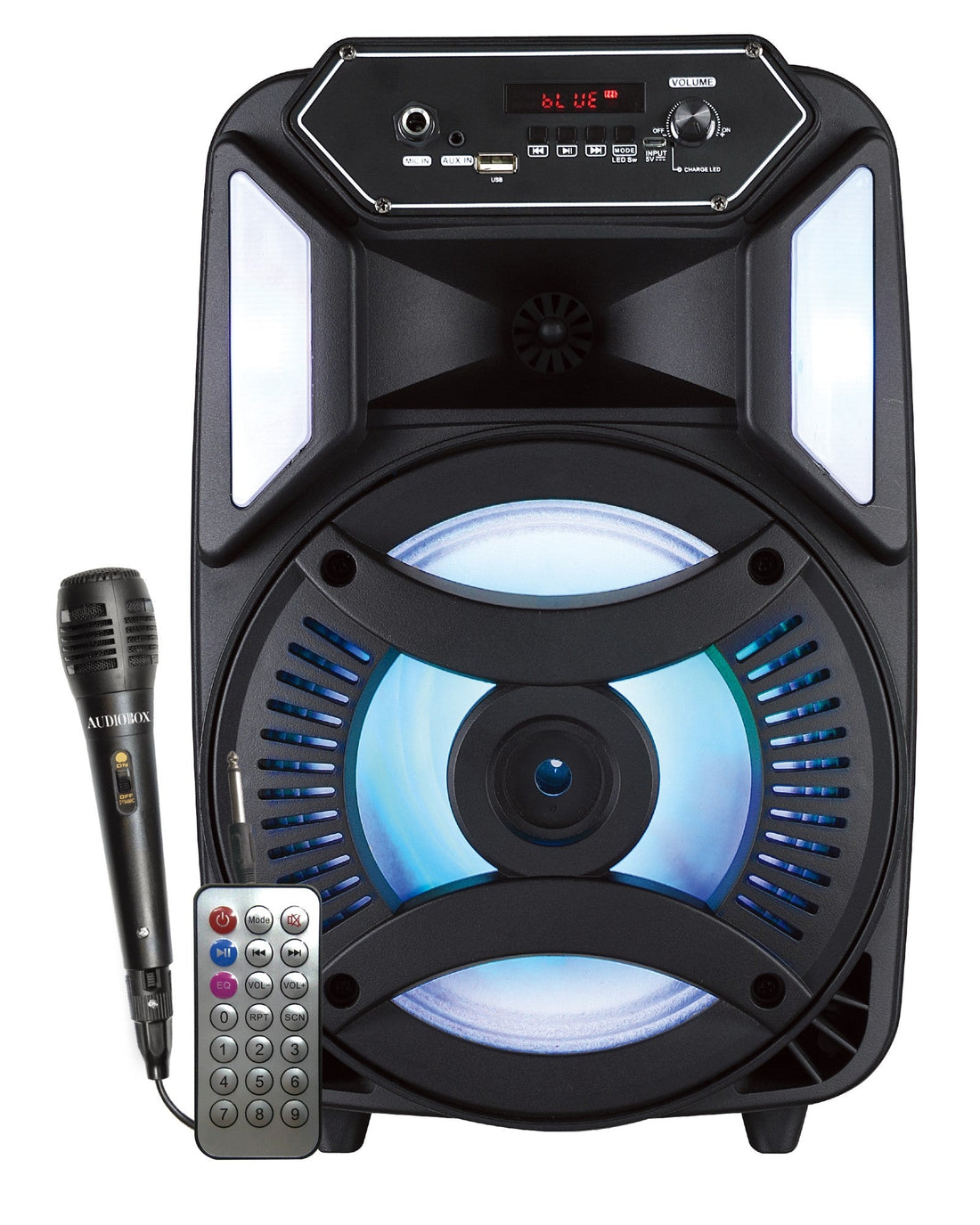 Audiobox Portable PA Speaker 8 Inch with LED Light Show - Bluetooth, USB, AUX Connectivity for Parties and Karaoke - Top ElectrosKaraoke SpeakerABX-800R810059431997