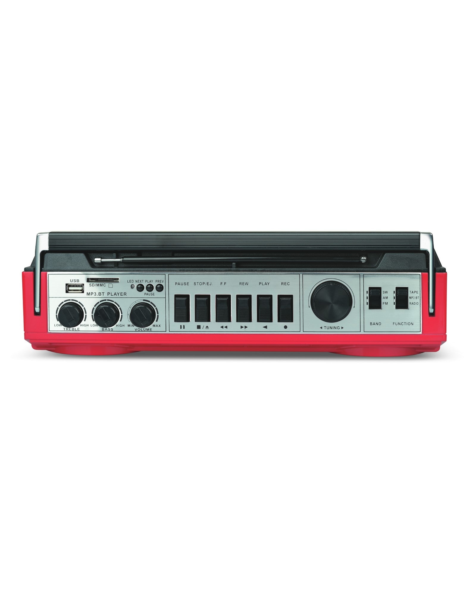 Audiobox RXC-25BT Cassette Player &amp; Recorder with AM/FM/SW Radio - Top ElectrosSpeakersRXC-25BT RED810059430488