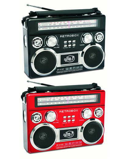 Audiobox SP-411BT RETROBOX™ Portable Bluetooth Radio - Top ElectrosSpeakersSP-411BT BLACK682055446684