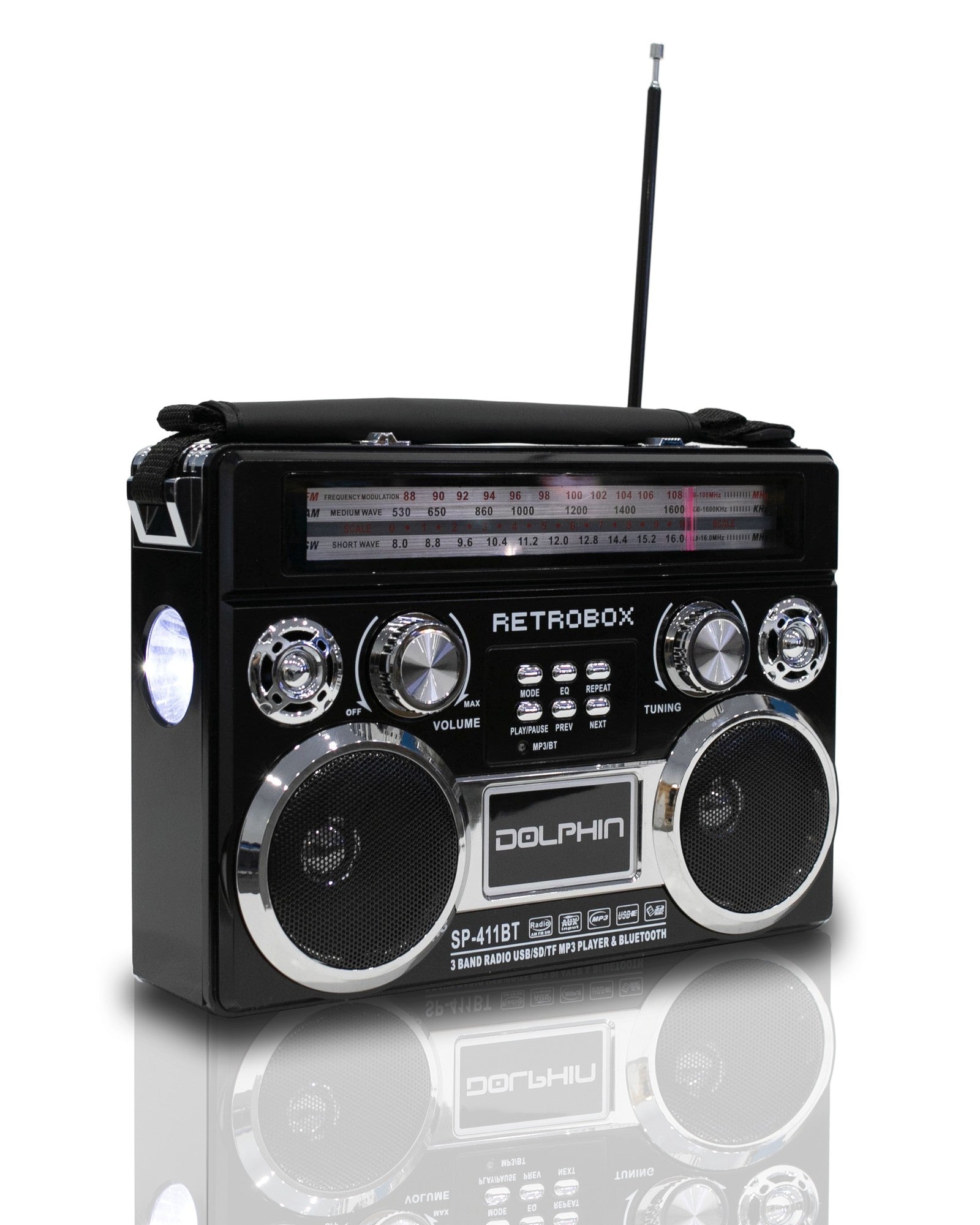 Audiobox SP-411BT RETROBOX™ Portable Bluetooth Radio - Top ElectrosSpeakersSP-411BT BLACK682055446684