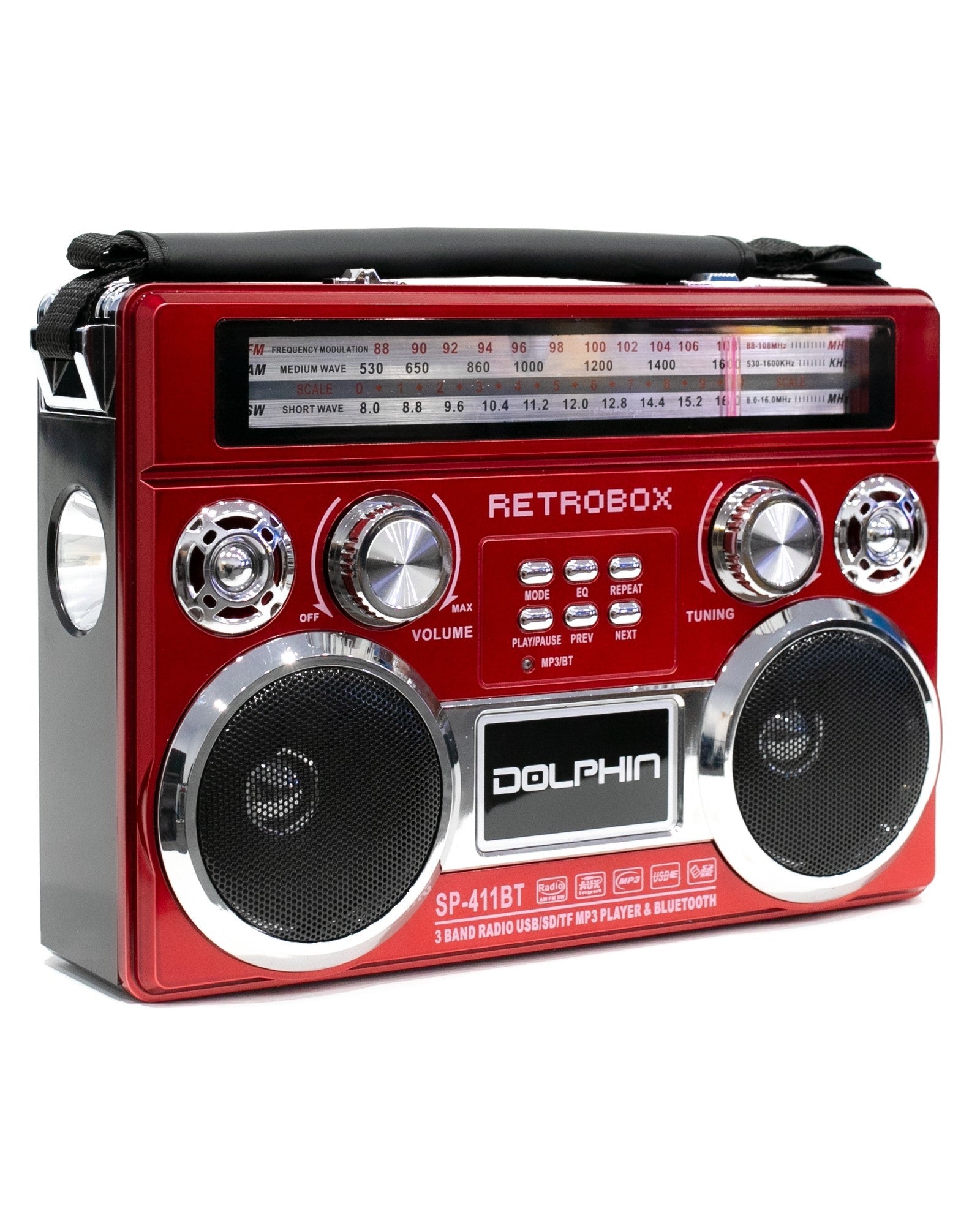 Audiobox SP-411BT RETROBOX™ Portable Bluetooth Radio - Top ElectrosSpeakersSP-411BT RED682055447278