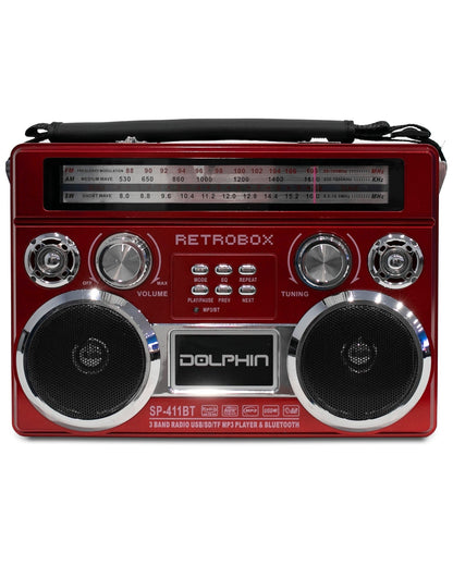 Audiobox SP-411BT RETROBOX™ Portable Bluetooth Radio - Top ElectrosSpeakersSP-411BT RED682055447278