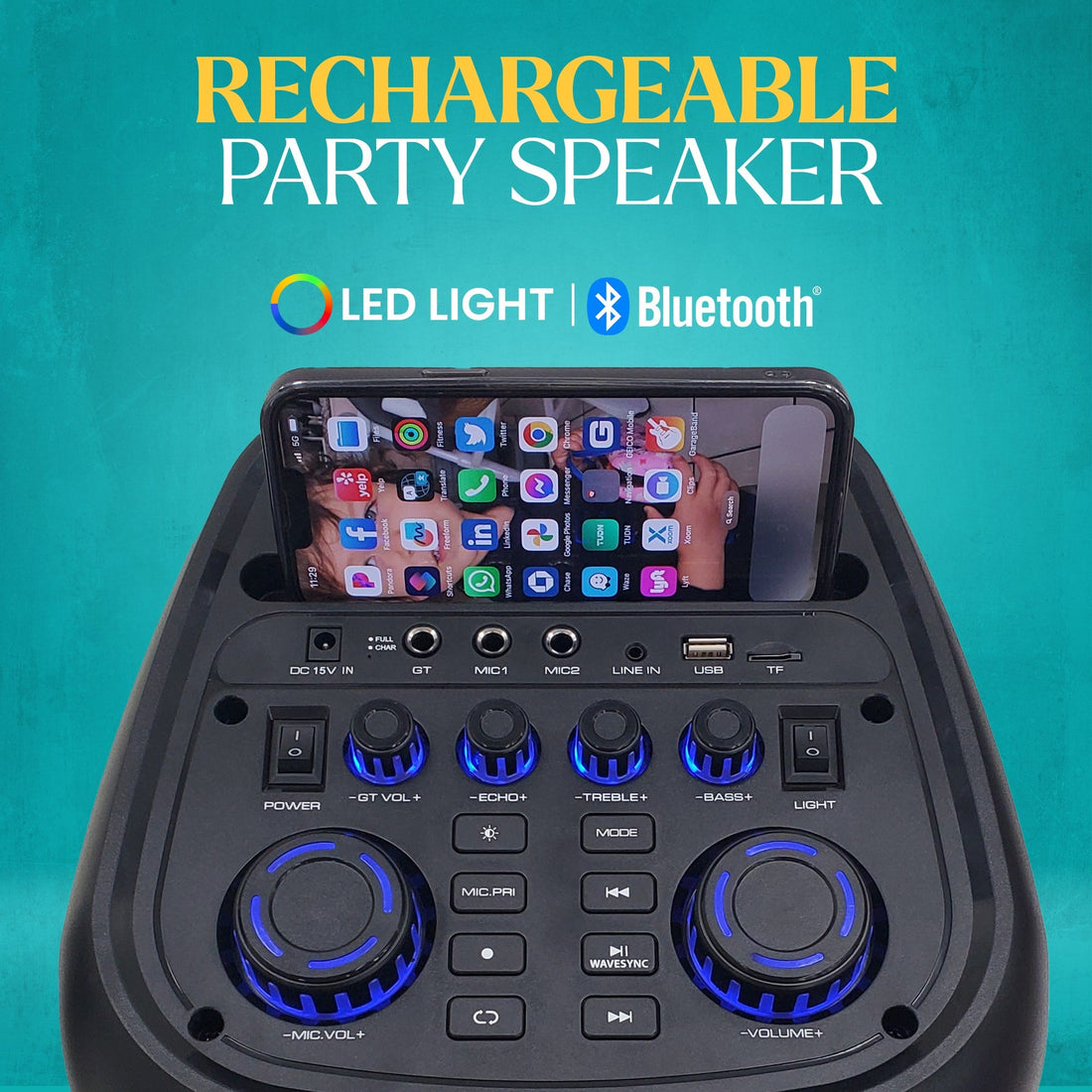 Dolphin KP-380 Triple 8” Portable Karaoke Speaker - Top ElectrosSpeakersKP-380810059431355