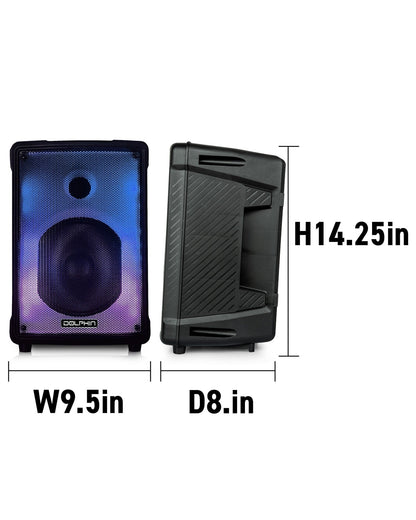 Dolphin KP-80 Premium Loud DEEP Sound, Lite-Weight, Karaoke Party Speaker with Full Fire Light Show | Includes Wireless Microphone &amp; Remote Control - Top ElectrosSpeakersKP-80-FBA810059431058