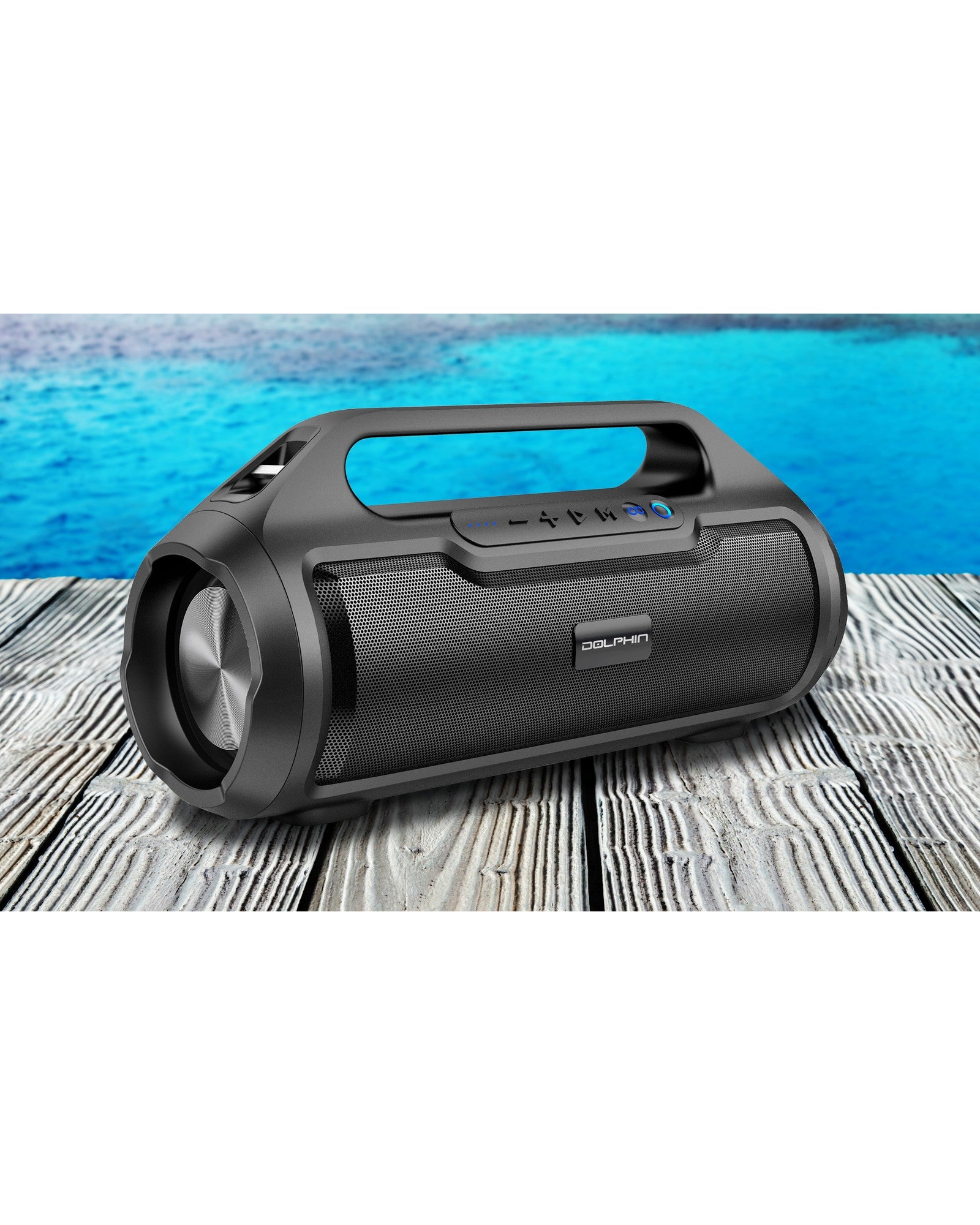 Dolphin LX-20 Portable Bluetooth Speaker with USB Port, LED Lights