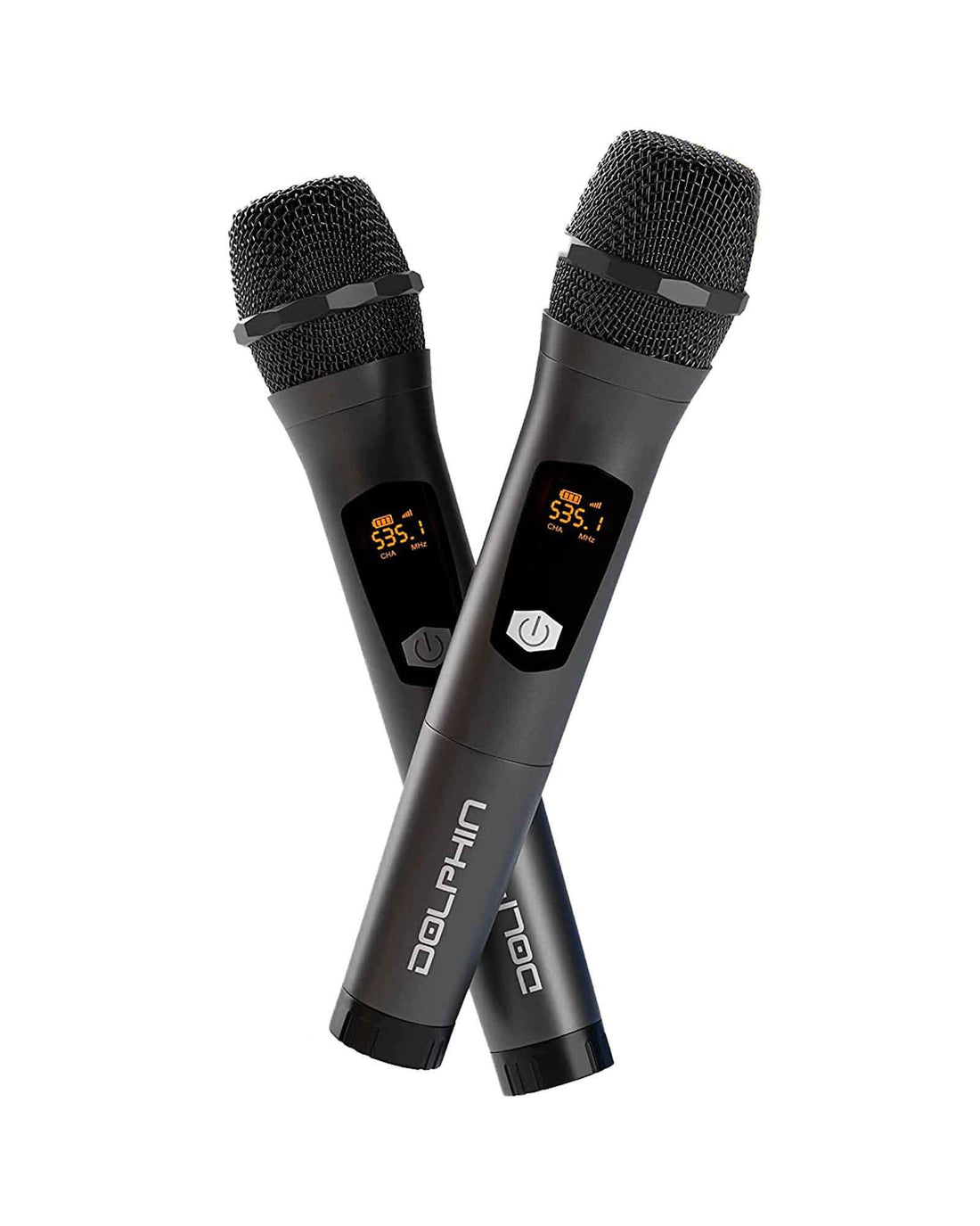 Dolphin MCX20 Wireless Microphone System, Cordless Dual Handheld Dynamic Mic Set with Rechargeable Receiver (Set of 2) - Top ElectrosWireless MicrophoneMCX20810059430327