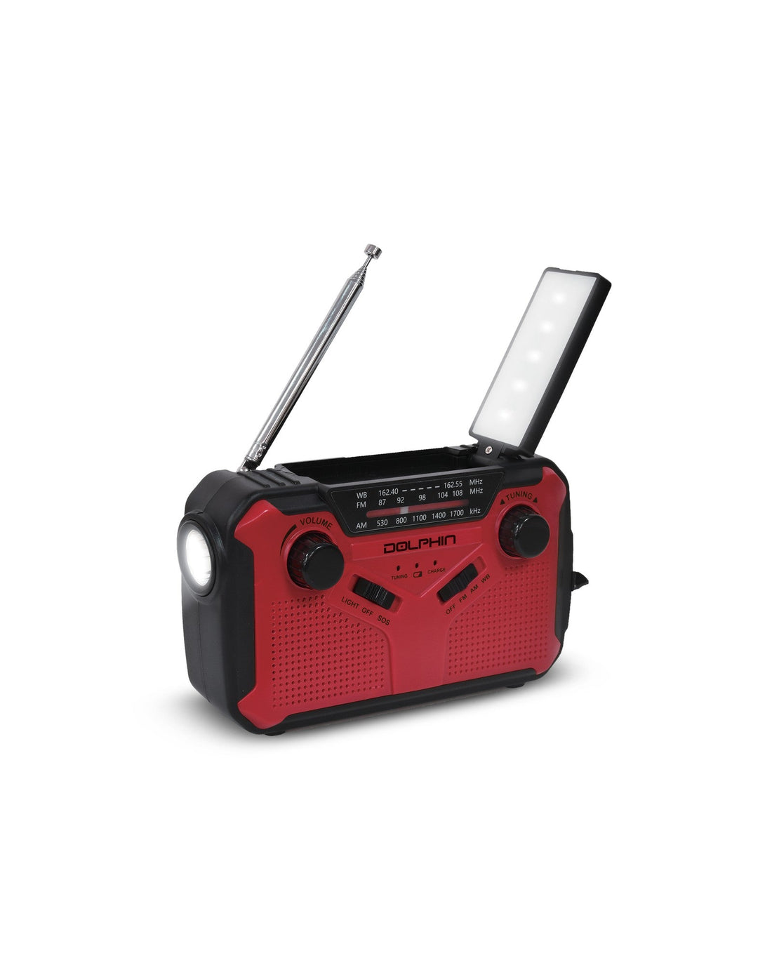 Dolphin R-100C DSP Emergency Radio with Hand Crank and Solar Power Charging - Top ElectrosRadioR-100C RED810059431102