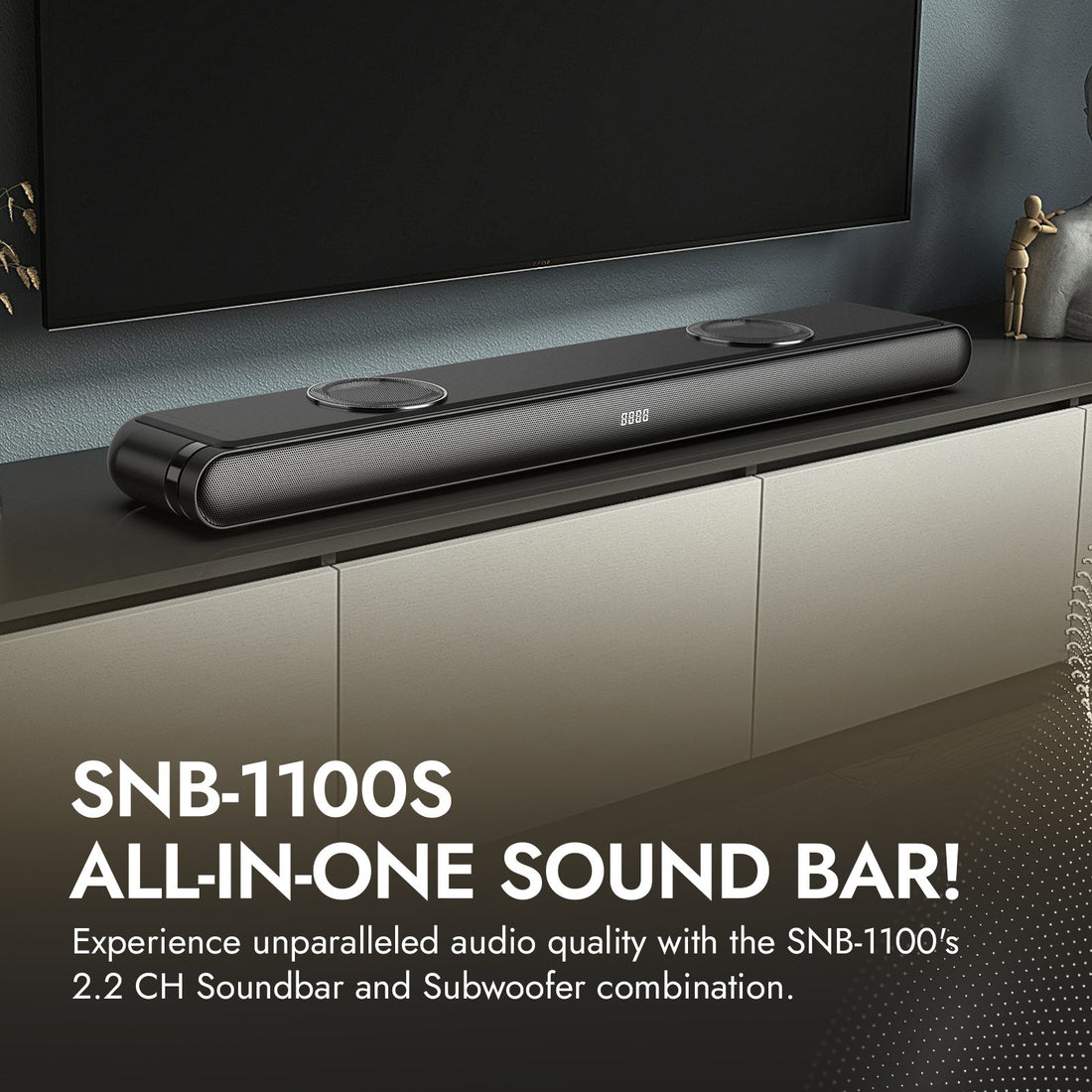 Dolphin SNB-1100S All-In-One Soundbar with Subwoofer, Loud with Deep Bass - Top ElectrosSpeakersSNB-1100S810059431461