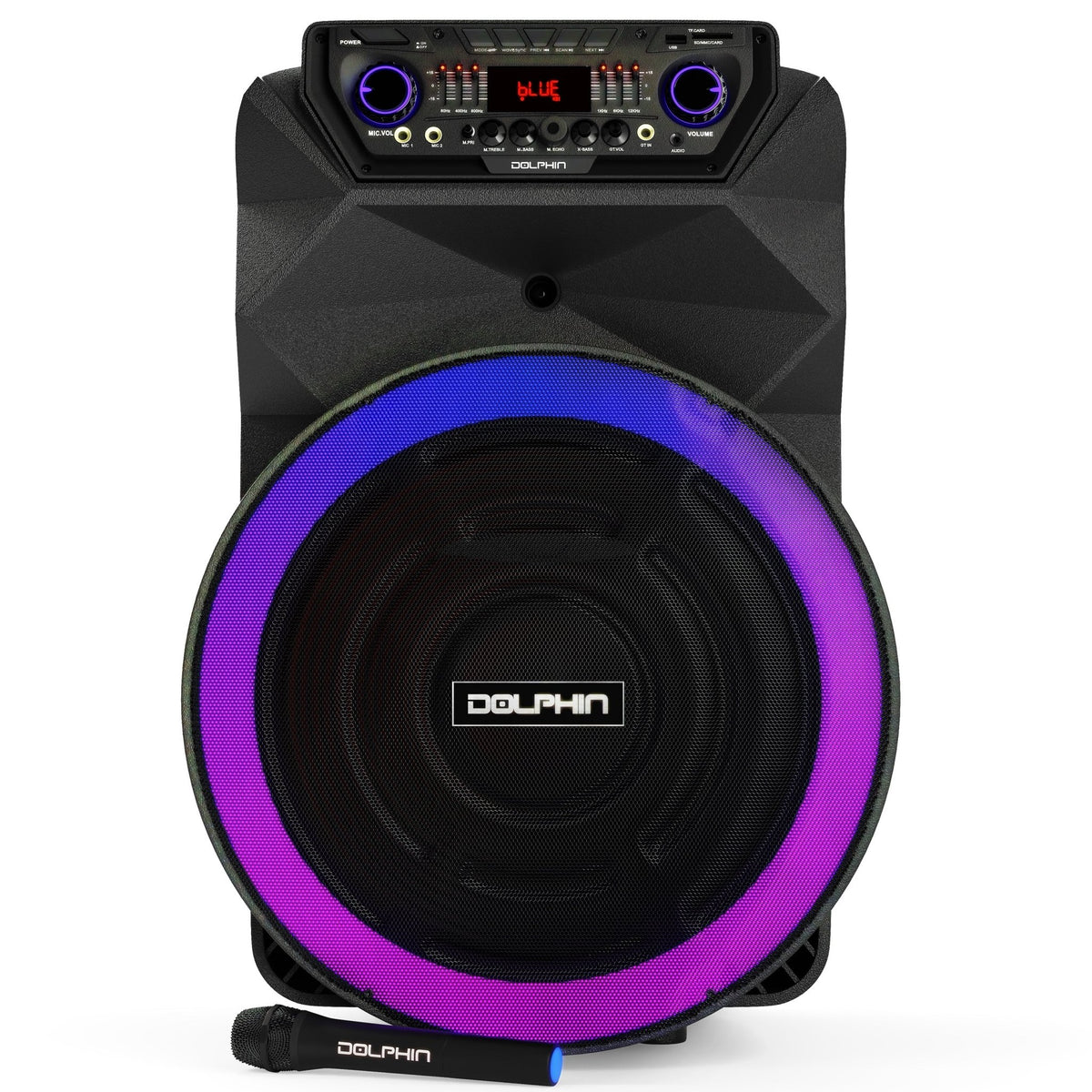 Dolphin SP-18RBT 18" High Powered Rechargeable Party Speaker Wireless ...