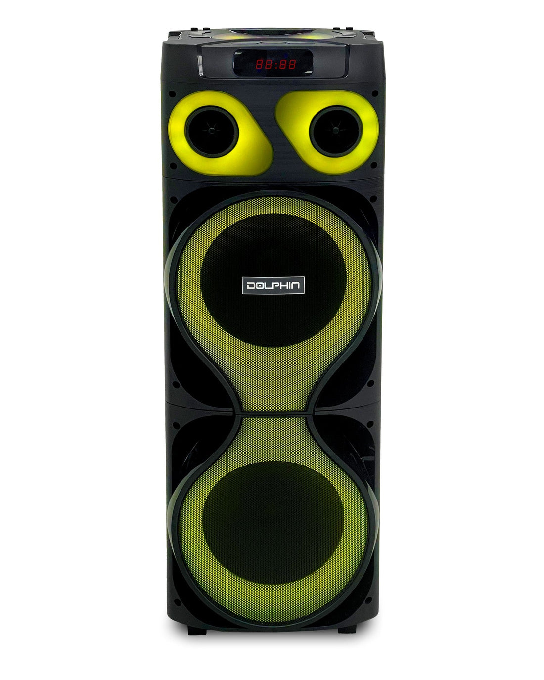 Dolphin SP-2150RBT Dual 12" Rechargeable Party Speaker with Two Wireless Microphones - Top ElectrosSP-2150RBT